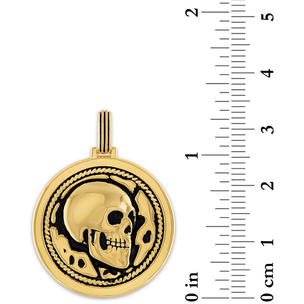 Skull Disc Pendant in 14k Gold-Plated Sterling Silver, Created for Macy's商品第3张图片规格展示