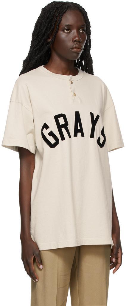 商品Fear of god|Beige Flocking 'Grays Henley' T-Shirt,价格¥1109,第4张图片详细描述