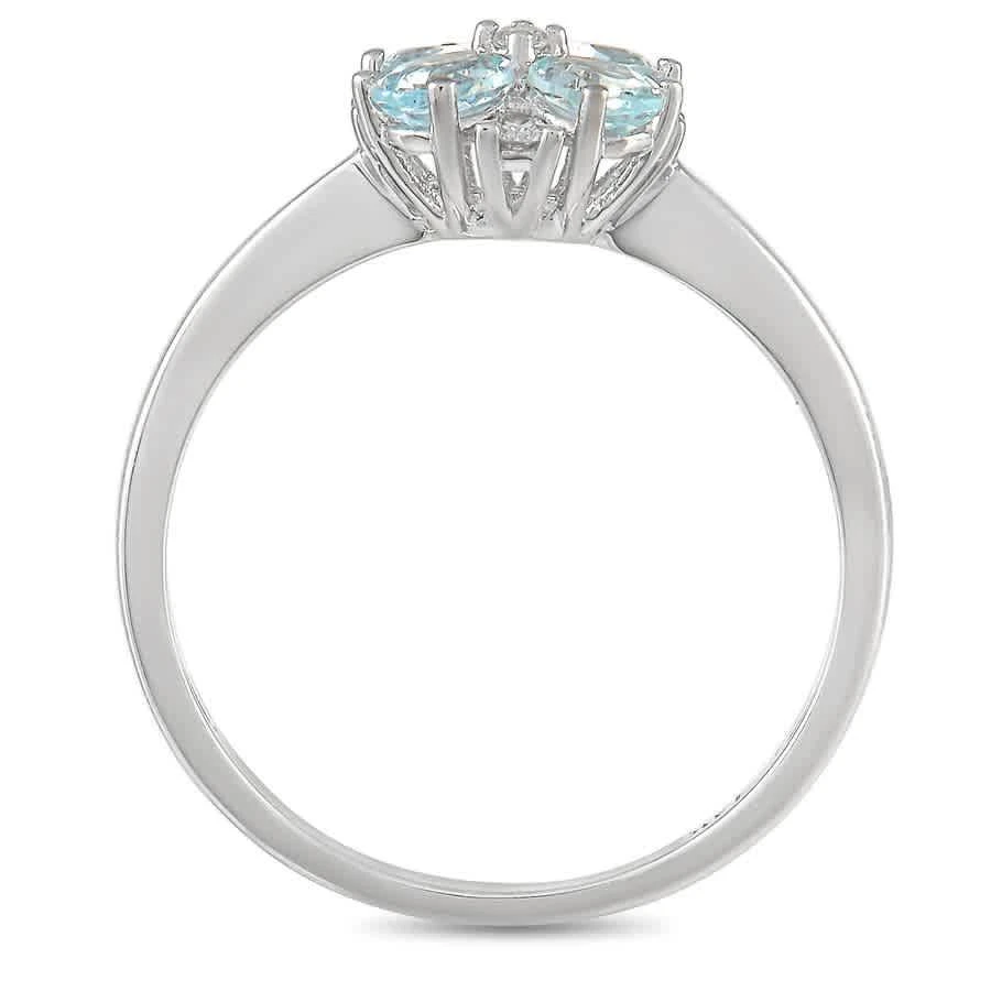 商品LB Exclusive|14K White Gold 0.08 ct Diamond and Aquamarine Ring,价格¥3161,第2张图片详细描述