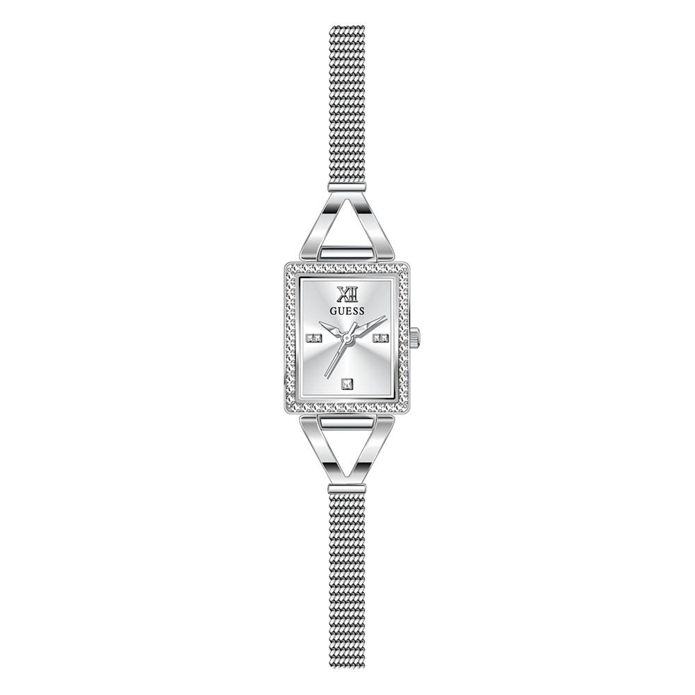 Women's Silver-Tone Glitz Stainless Steel Mesh Bracelet Watch, 22mm商品第1张图片规格展示