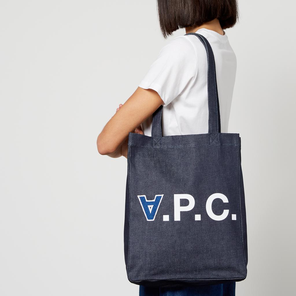 A.P.C. Tote Laure 2.0 Logo-Print Denim Bag商品第2张图片规格展示