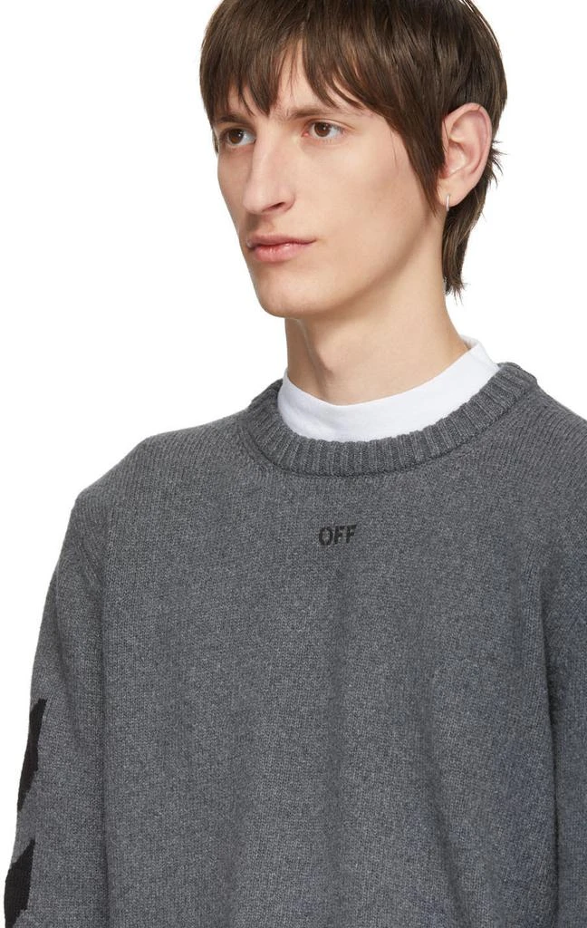 商品Off-White|Grey Melange Arrows Sweater,价格¥2663,第4张图片详细描述