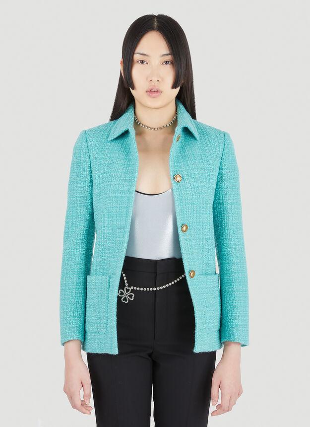 商品Yves Saint Laurent|Bouclé Blazer in Blue,价格¥21656,第1张图片