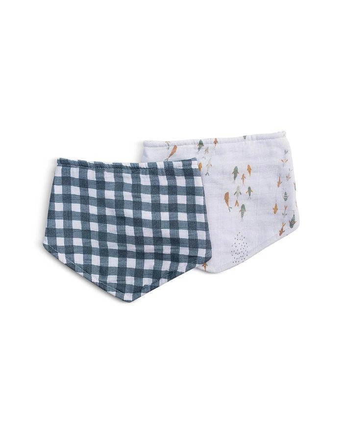 商品Lulujo|Fish and Gingham Printed Cotton Muslin Bandana Bibs, Pack of 2 - Baby,价格¥180,第1张图片