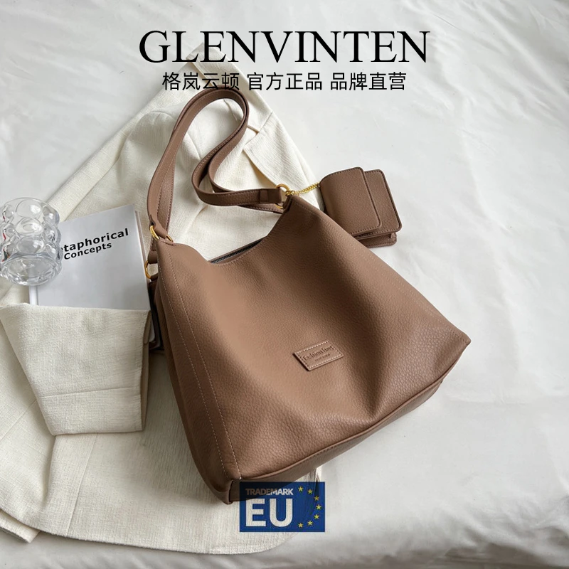 商品[国内直发] GLENVINTEN|格岚云顿复古通勤女包新款小众时尚托特包百搭秋冬大容量单肩包,价格¥209,第1张图片