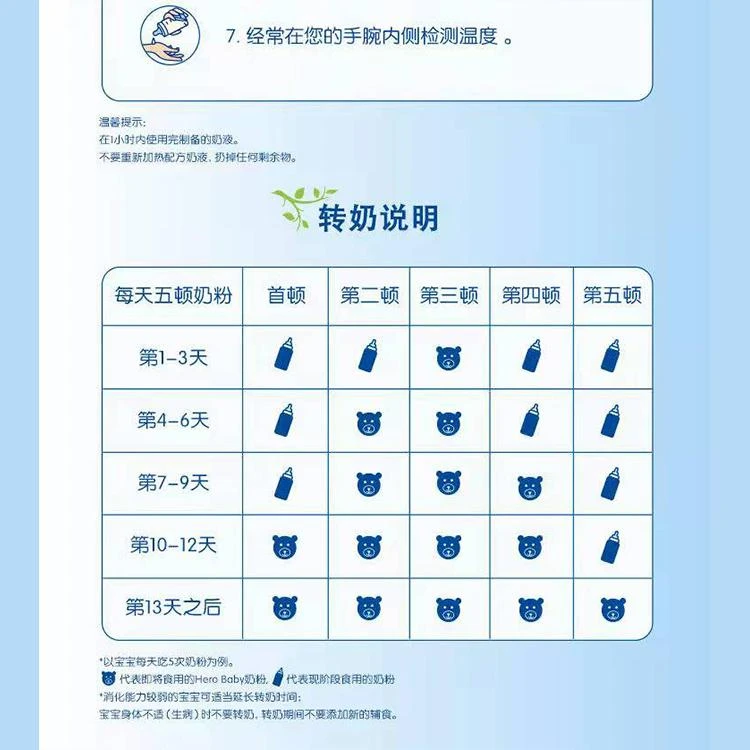 商品herobaby|欧洲直邮herobaby经典版荷兰天赋力益生元奶粉2段(6-10个月)1罐装,价格¥196,第8张图片详细描述