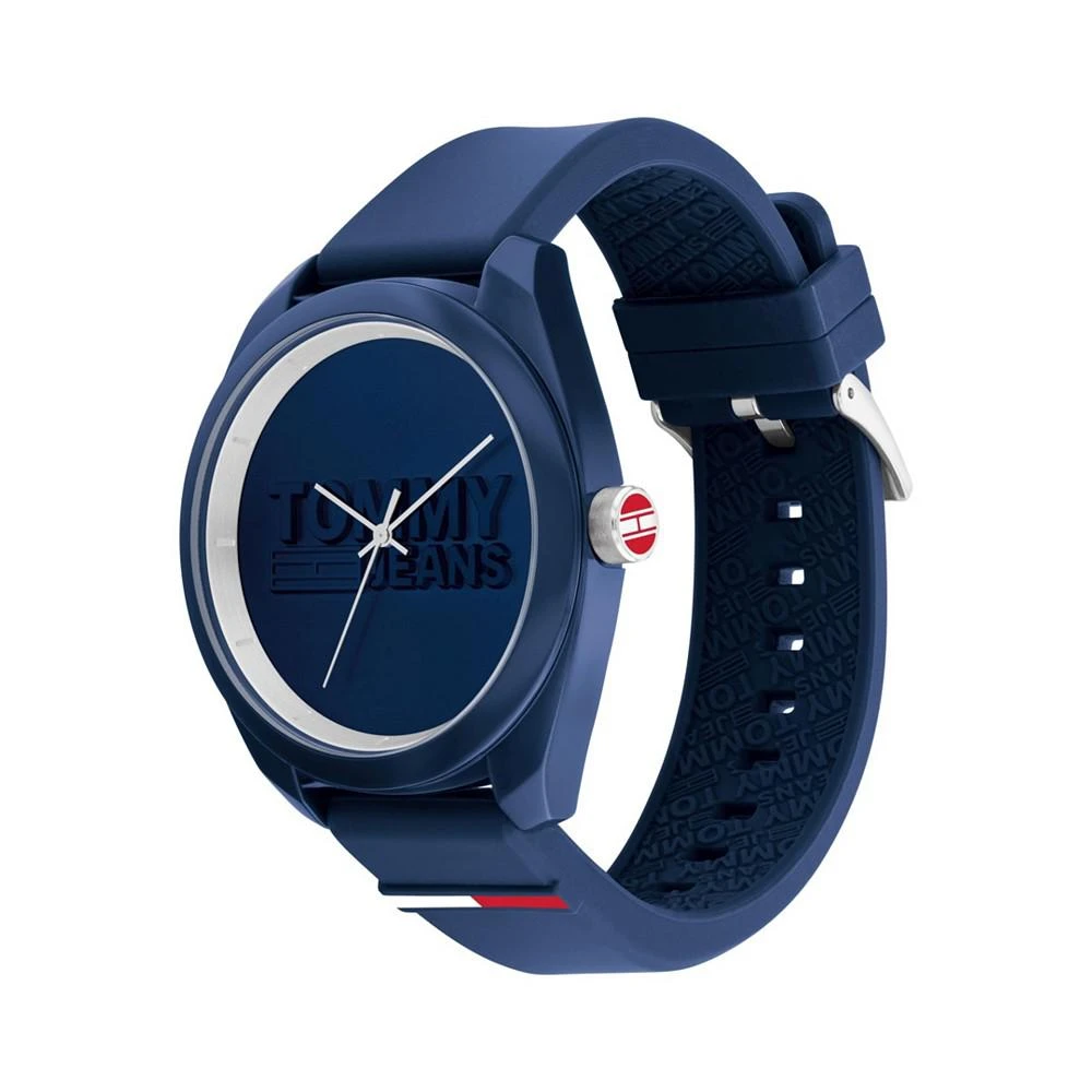 商品Tommy Hilfiger|Tommy Hilfiger Men's Blue Silicone Strap Watch 44mm,价格¥605,第2张图片详细描述