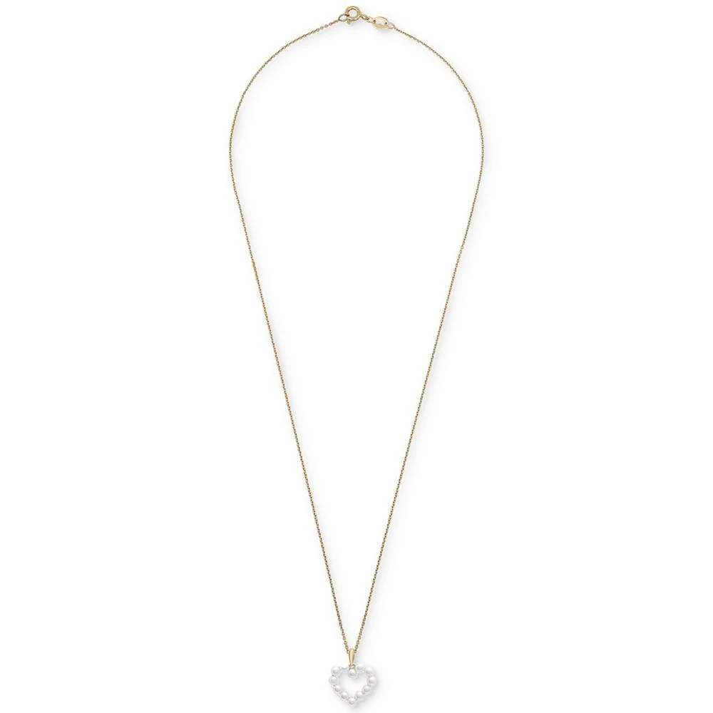 商品Macy's|Cultured Freshwater Pearl (3mm) Open Heart 18" Pendant Necklace in 14k Gold-Plated Sterling Silver,价格¥850,第3张图片详细描述