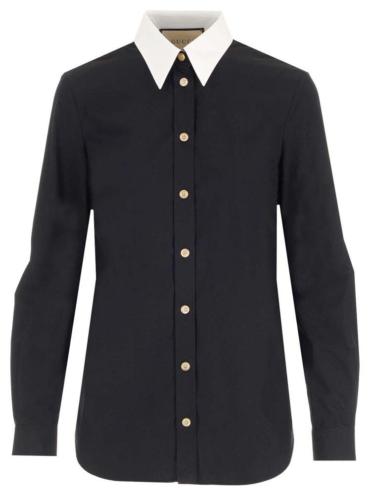 商品Gucci|Gucci Popeline Buttoned Shirt,价格¥4640,第1张图片