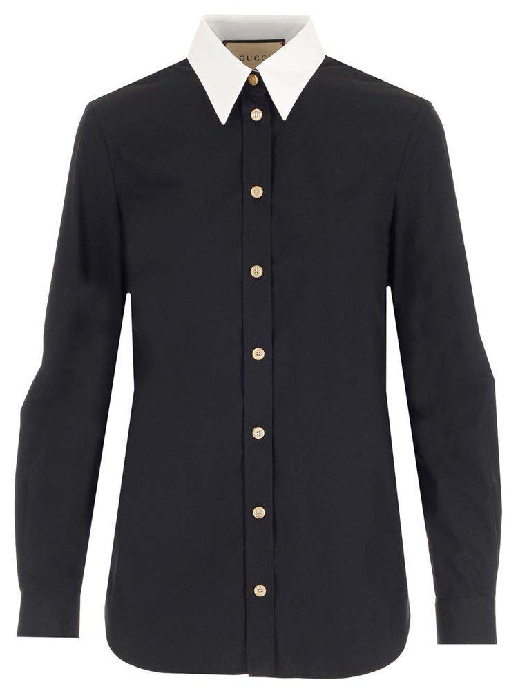 商品Gucci|Gucci Popeline Buttoned Shirt,价格¥4484,第1张图片