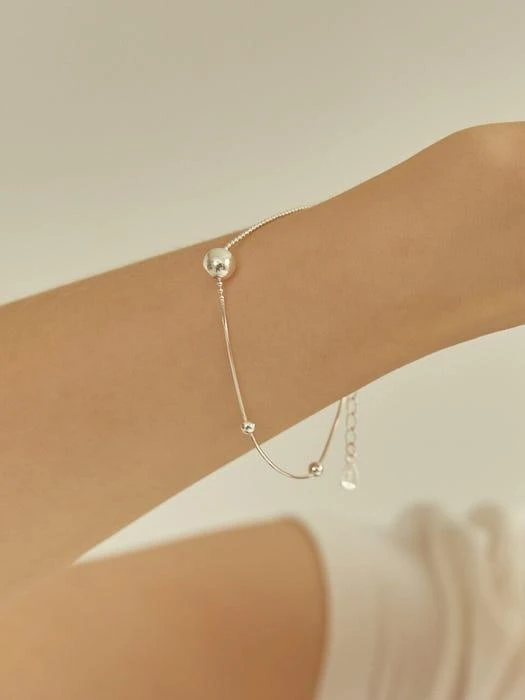 商品LUNNE|Silver Ball Chain Silky Bracelet #LSB02,价格¥440,第4张图片详细描述