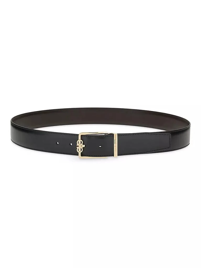 商品Salvatore Ferragamo|Double Adjustable Gancini Buckle Cut-to-Size Leather Belt,价格¥2494,第2张图片详细描述