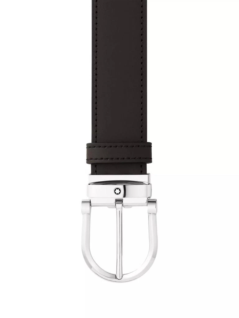 商品MontBlanc|Horseshoe Buckle Cut-to-Size Reversible Leather Belt,价格¥3097,第2张图片详细描述