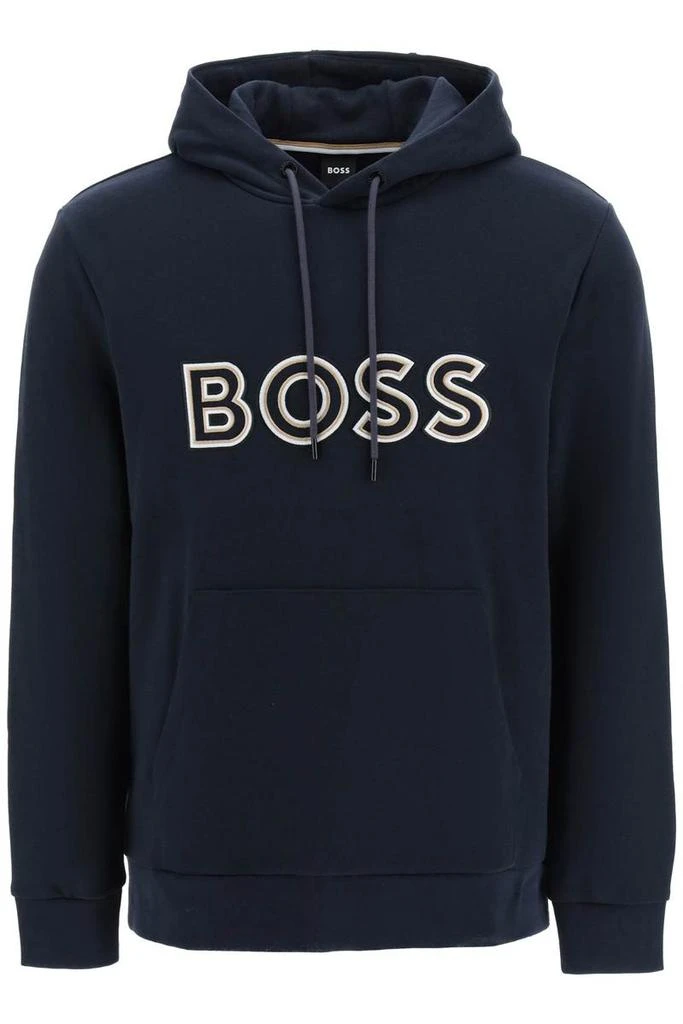 商品Hugo Boss|Boss logo embroidery hoodie,价格¥907,第1张图片