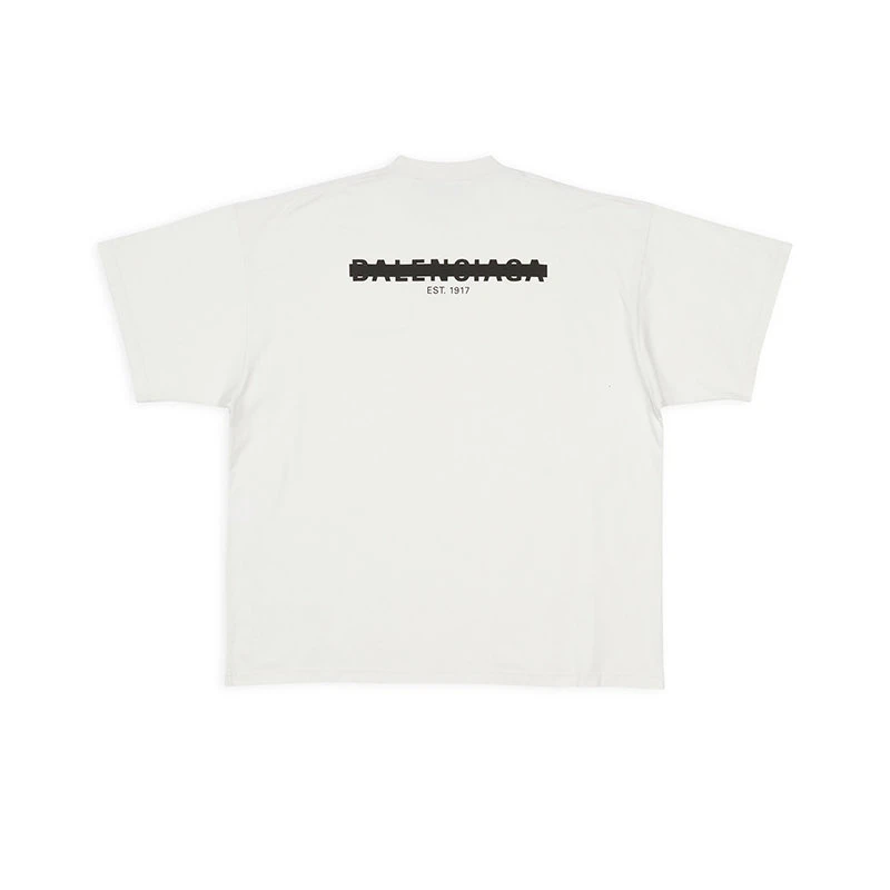 商品Balenciaga|【预售3-7天】Balenciaga/巴黎世家 22年秋冬新款 Strike 1917系列 女士灰白色纯棉短袖T恤694576TMVJ60980,价格¥4190,第4张图片详细描述