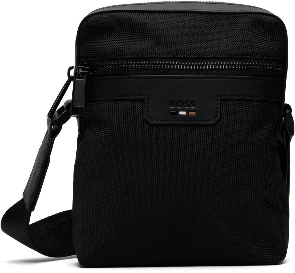 Black Signature Trim Structured Reporter Bag image 2