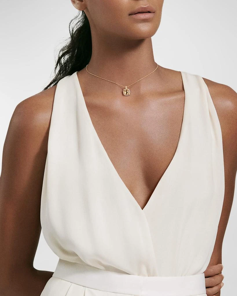 商品David Yurman|Chatelaine Pave Bezel Pendant Necklace with Gemstone and Diamonds in 18K Gold, 9mm,价格¥22502,第2张图片详细描述