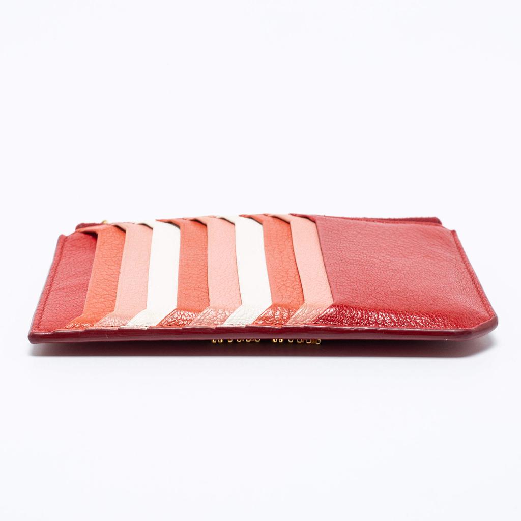 Miu Miu Multicolor Leather Zip Card Holder商品第8张图片规格展示