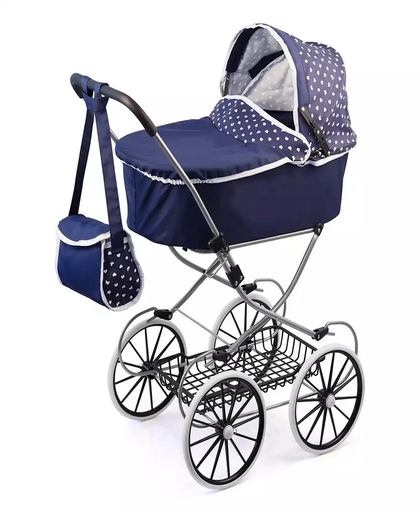 商品Bayer Design|Dolls Classic Blue White Deluxe Pram,价格¥449,第1张图片