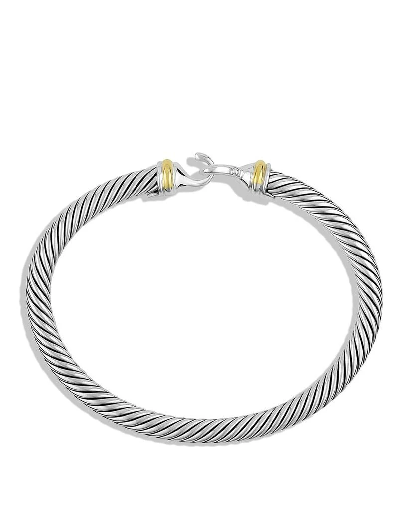 Buckle Classic Cable Bracelet in Sterling Silver with 18K Yellow Gold, 5mm 商品