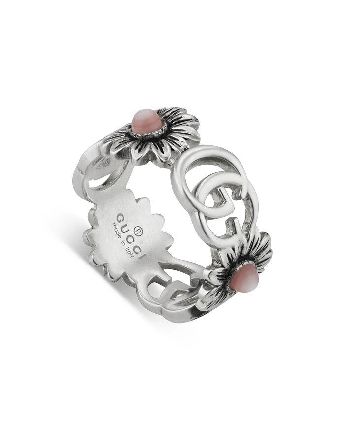 商品Gucci|Sterling Silver Marmont Mother of Pearl Flower & Logo Ring,价格¥3065,第2张图片详细描述