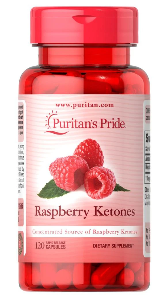 商品Puritan's Pride|树莓酮软胶囊 分解转化脂肪 100mg 120粒/瓶,价格¥112,第1张图片