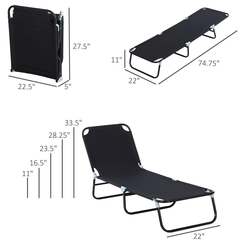 商品Simplie Fun|Folding Chaise Lounge Pool Chairs,价格¥1335,第5张图片详细描述