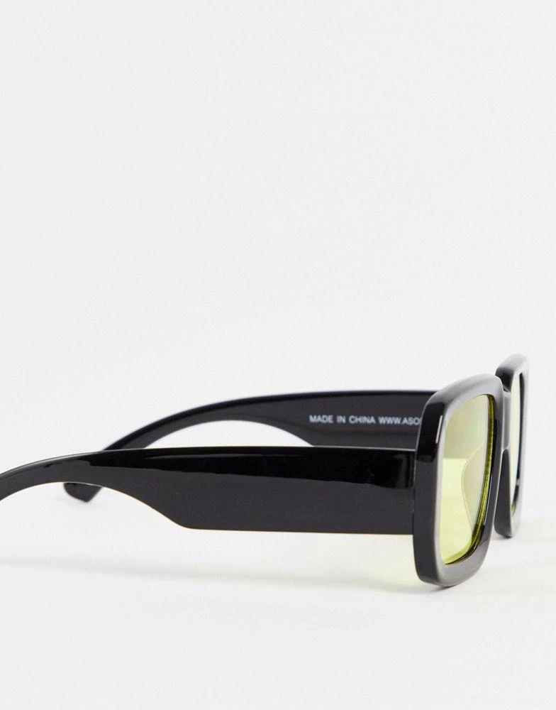 商品ASOS|ASOS DESIGN oversized square sunglasses in black with amber lens,价格¥69,第2张图片详细描述