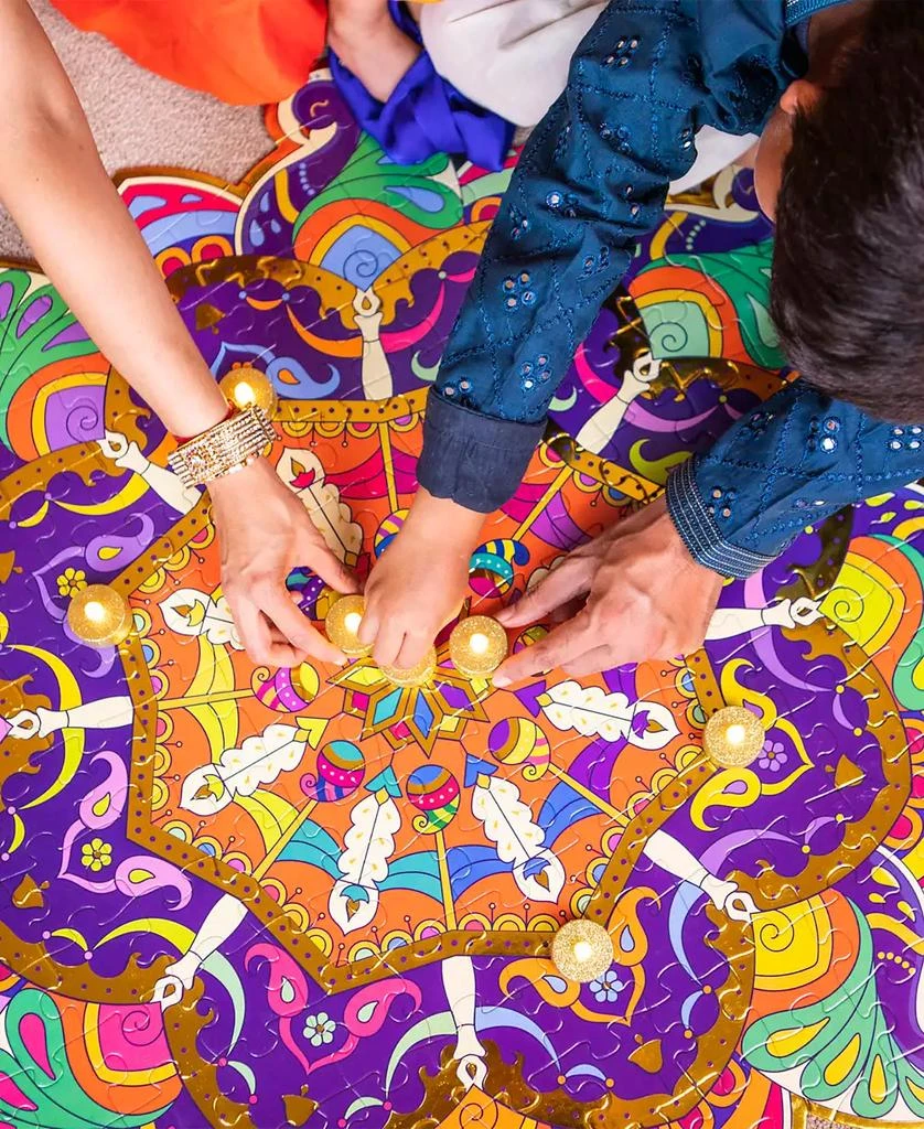 商品Kulture Khazana|Family Rangoli Diwali Holi Floor Puzzle, 150 Pieces,价格¥240,第4张图片详细描述