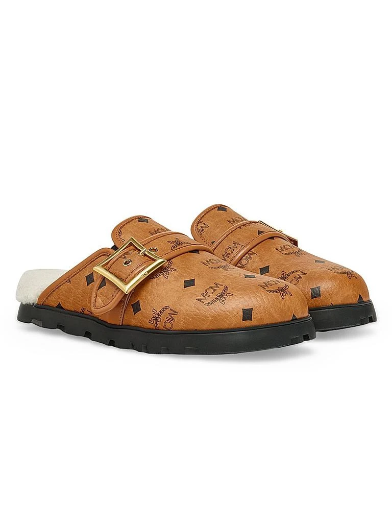 商品MCM|Shearling-Lined Logo Leather Mules,价格¥2697,第2张图片详细描述