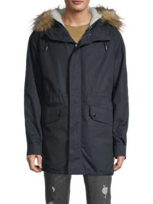 商品Sandro|Faux Fur-Trim Parka,价格¥1338,第1张图片