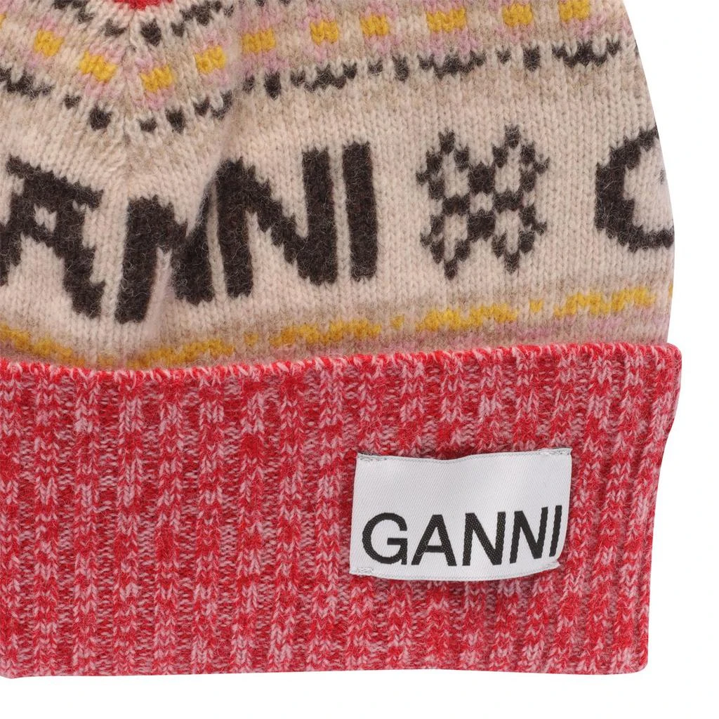 商品Ganni|Ganni Logo-Intarsia Knitted Pompom Beanie,价格¥654,第2张图片详细描述