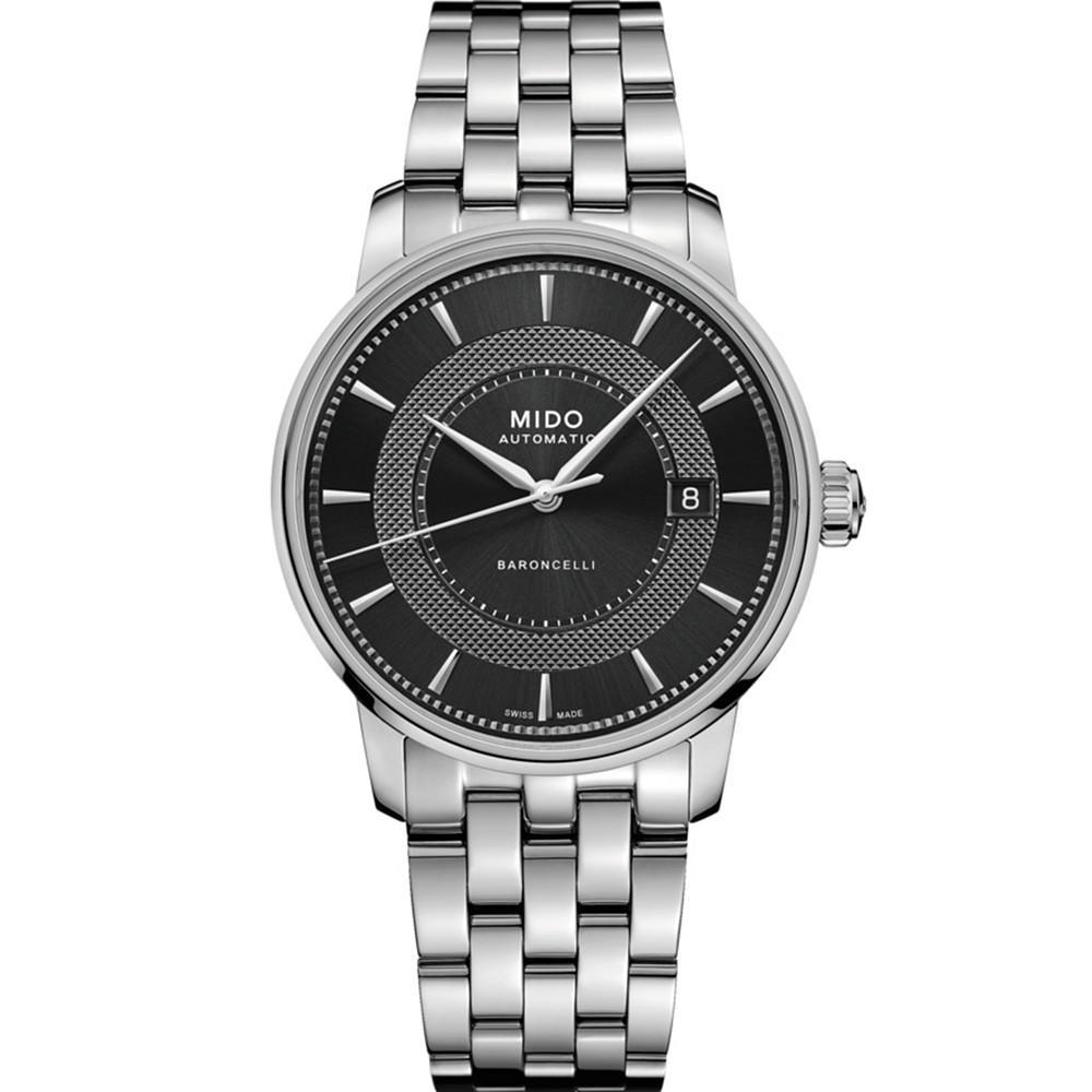 商品MIDO|Men's Swiss Automatic Baroncelli Signature Stainless Steel Bracelet Watch 39mm,价格¥6819,第1张图片