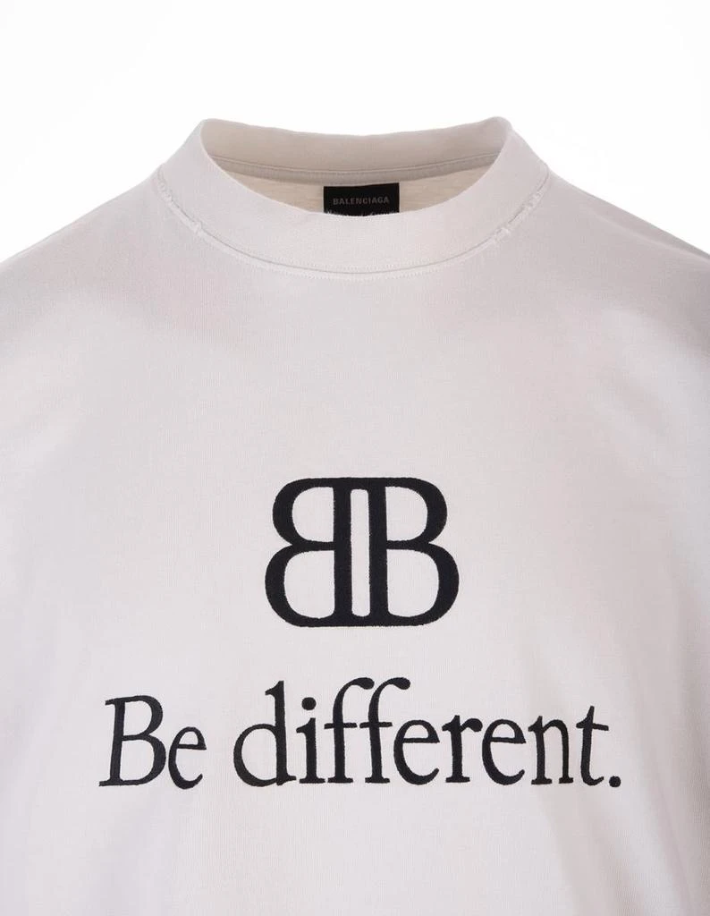 商品Balenciaga|BALENCIAGA BB Be Different Large Fit T-Shirt In White,价格¥4117,第3张图片详细描述