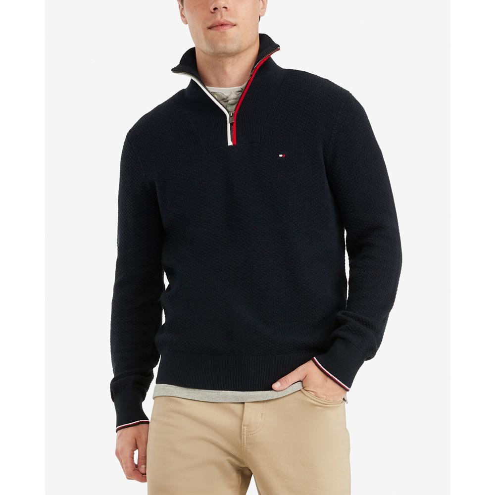 Men's Big & Tall Manhattan Quarter Zip Sweater商品第1张图片规格展示