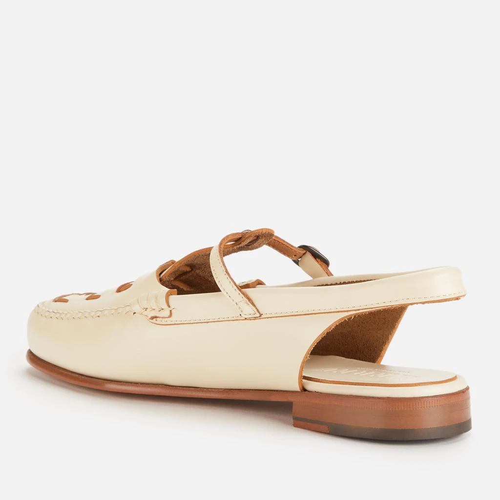 商品Hereu|女式 Roqueta 皮革 T字带露跟平底鞋 - 奶油色,价格¥2032,第2张图片详细描述