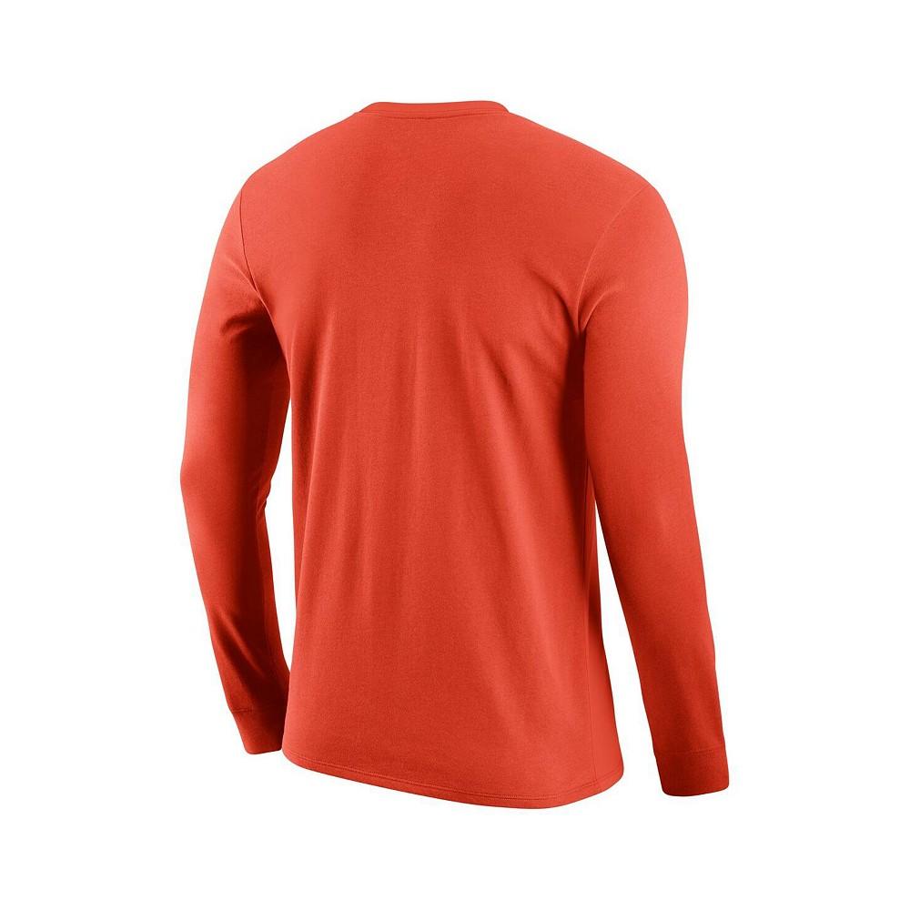 Men's Orange Clemson Tigers Team Lockup 2-Hit Long Sleeve T-shirt商品第2张图片规格展示