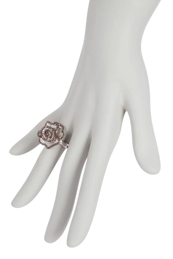 商品Suzy Levian|Sterling Silver Pavé Cubic Zirconia Flower Ring,价格¥1350,第3张图片详细描述