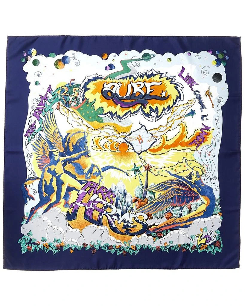 商品[二手商品] Hermes|Hermes "Aube Libre Comme L'Ange," by Zoe Pauwels Silk Scarf (Authentic,价格¥1976,第1张图片