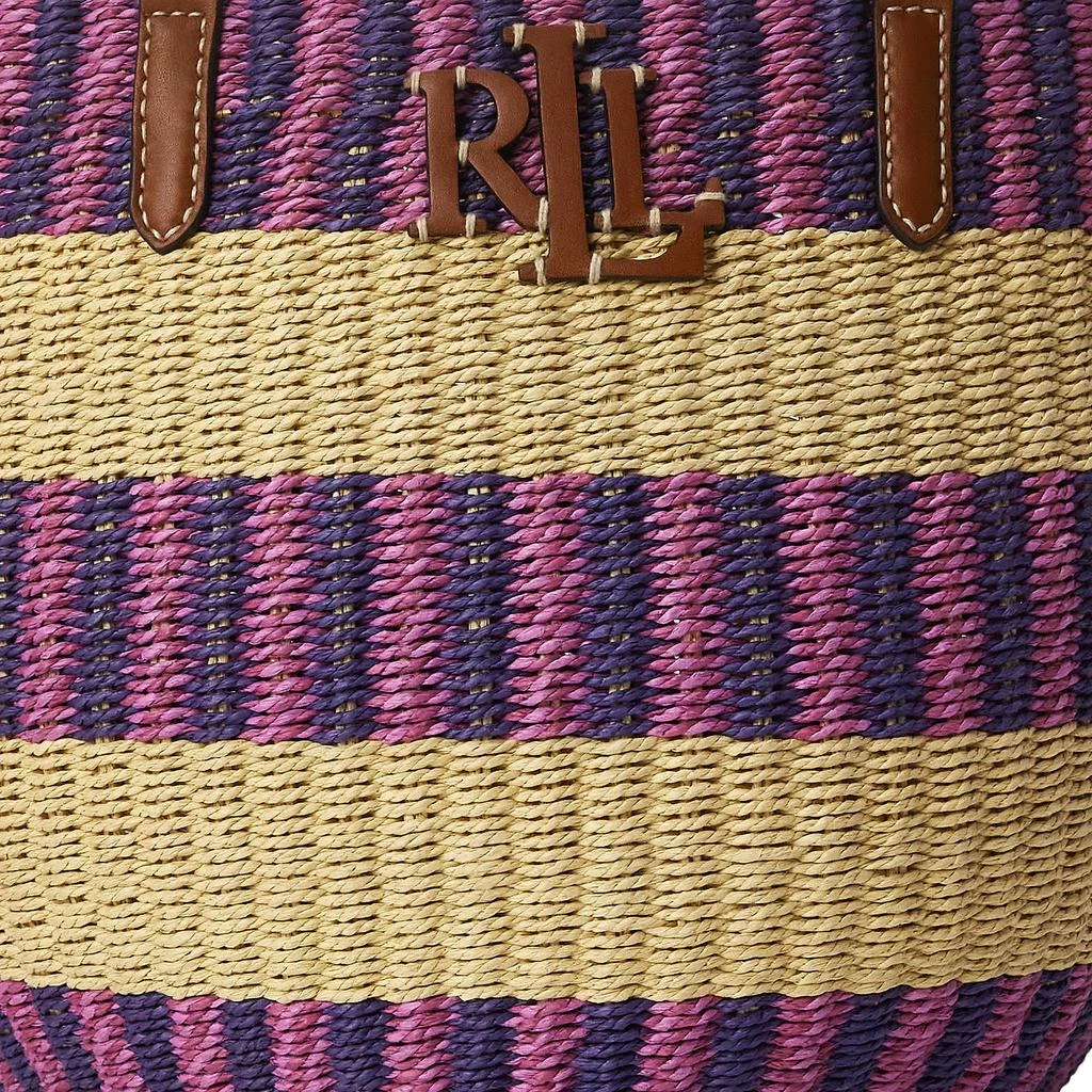 商品Ralph Lauren|Striped Straw Medium Hartley Tote Bag,价格¥1974,第5张图片详细描述