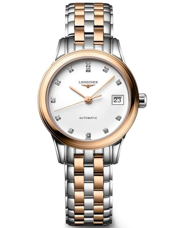 商品Longines|Longines Flagship Automatic White Diamond Dial Steel and Rose Gold Women's Watch L4.274.3.99.7,价格¥12534,第1张图片