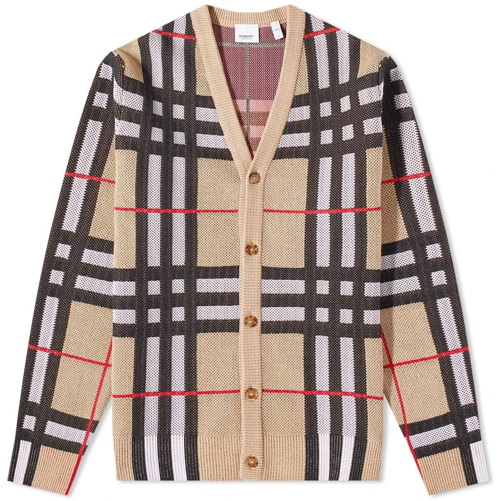 商品Burberry|Burberry Harriford Pique Check Cardigan,价格¥7722,第1张图片