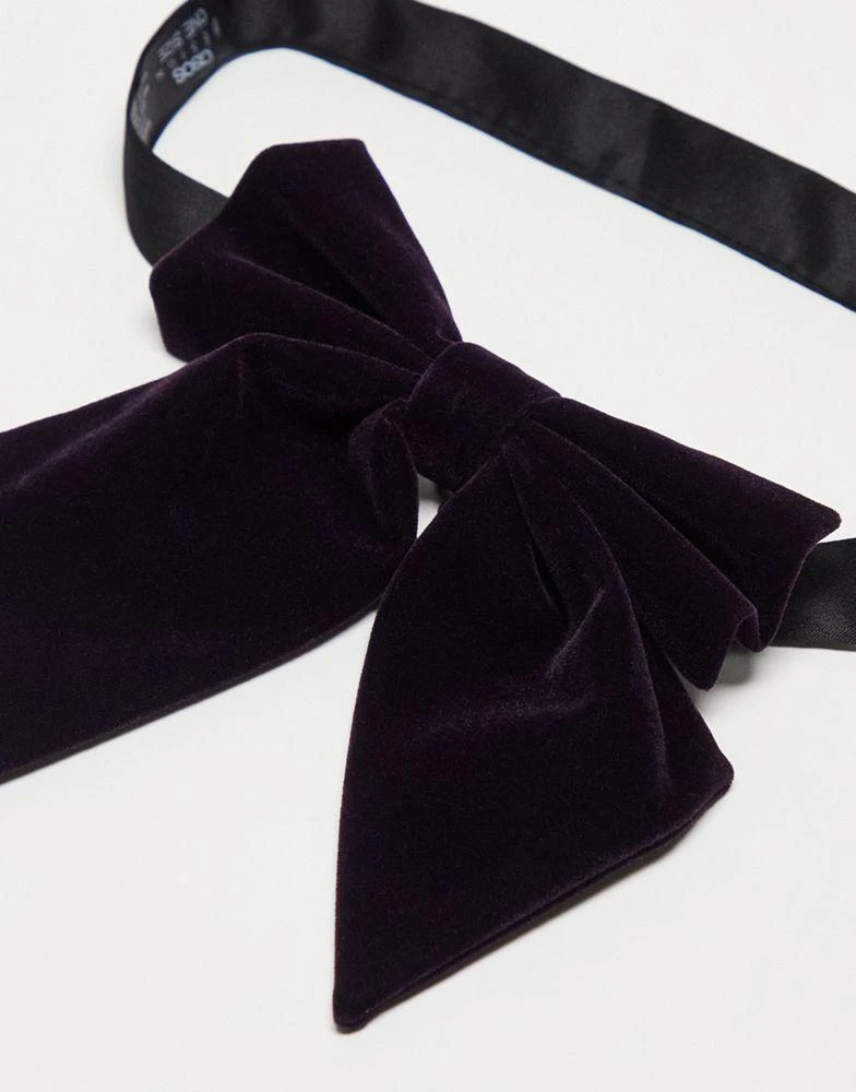 商品ASOS|ASOS DESIGN oversized bow tie in deep purple velvet,价格¥115,第2张图片详细描述