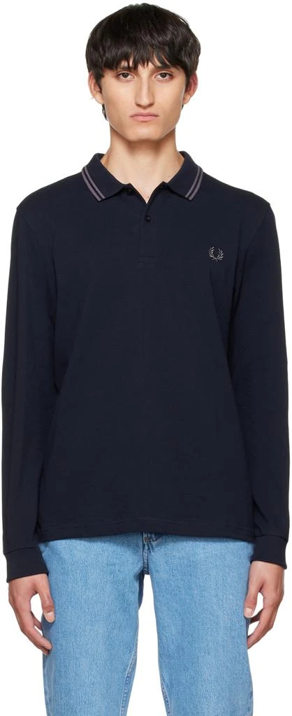 商品Fred Perry|Navy Twin Tipped Long Sleeve Polo,价格¥533,第1张图片