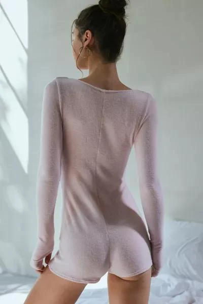 Out From Under Lounge Around Knit Henley Romper 商品