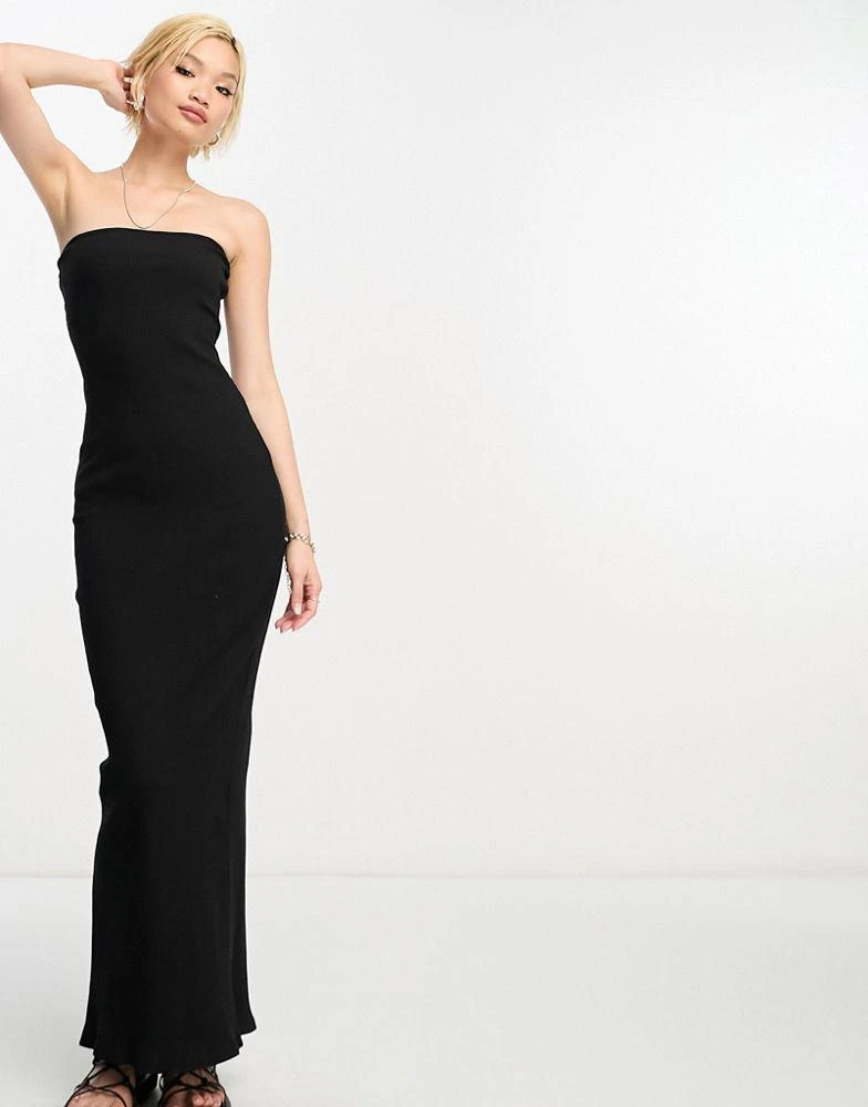 商品Bershka|Bershka strapless tube bodycon dress in black,价格¥196,第4张图片详细描述