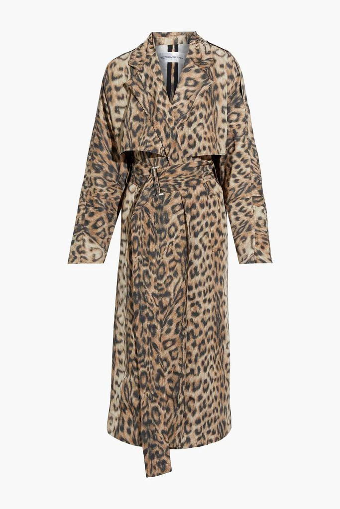 商品Victoria Beckham|Belted leopard-print shell trench coat,价格¥2422,第3张图片详细描述