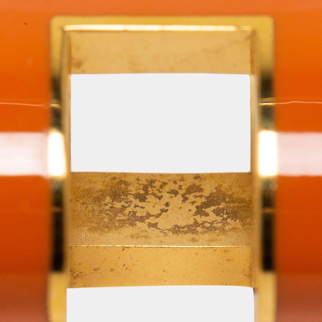 Hermès Orange Lacquer Gold Plated Pop H Pendant商品第5张图片规格展示