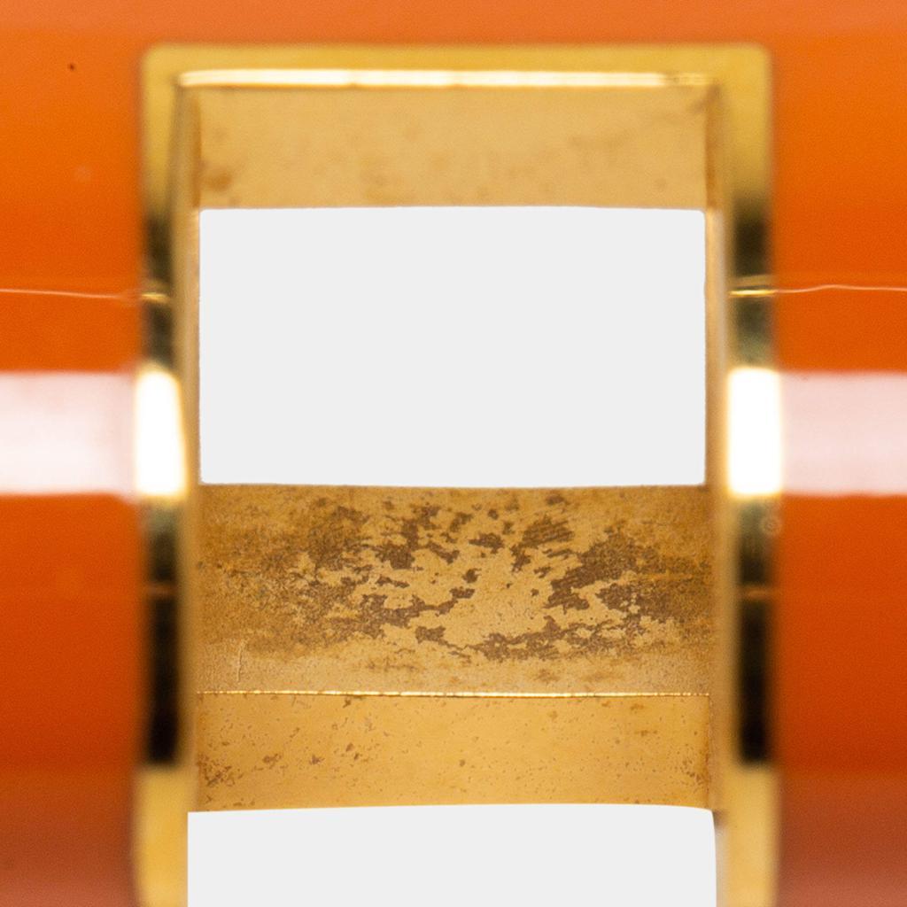 商品[二手商品] Hermes|Hermès Orange Lacquer Gold Plated Pop H Pendant,价格¥2384,第7张图片详细描述