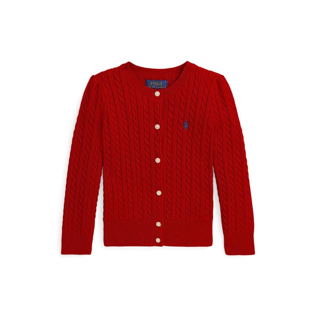 商品Ralph Lauren|Mini-Cable Cotton Cardigan (Toddler/Little Kid),价格¥205,第1张图片